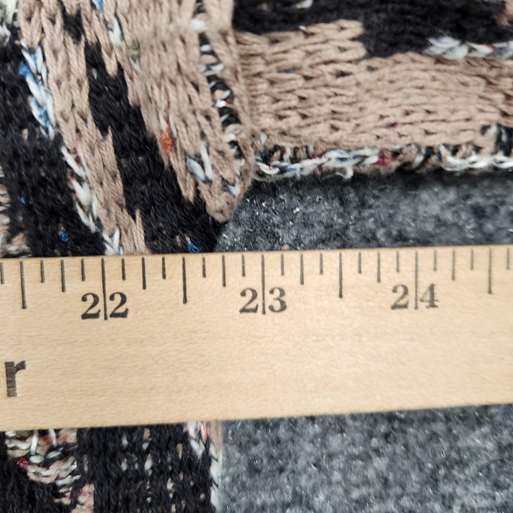 Vintage Ellis Island Sweater Mens XL Tan Black Abstract 3D Knit Coogi Style 90s - Picture 5 of 7